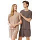 Cool Couple Pajamas Women's Round Neck Short-sleeved Pajama Pants Set Summer Shorts Men's Thin Seamless Ice Silk Home Clothes
