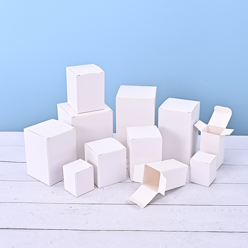In stock thick small white box wholesale universal cosmetics packaging folding white cardboard box small batch color box custom