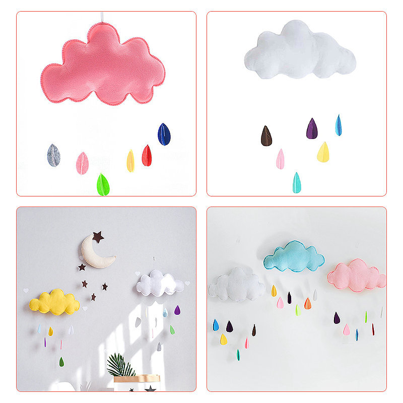 Children's tent accessories home decoration felt handmade clouds raindrops non-woven New Year pendant gift ornaments