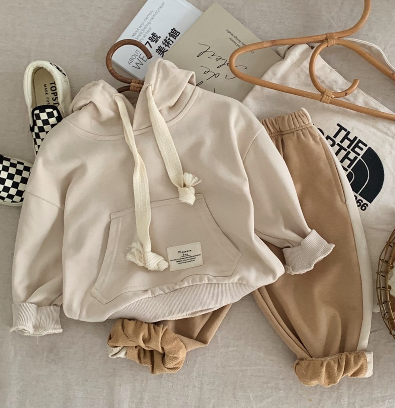 Children's Hooded Sweater for Autumn 2023 Korean Style New Arrival Boys' and Girls' Baby Stylist Large Pocket Top