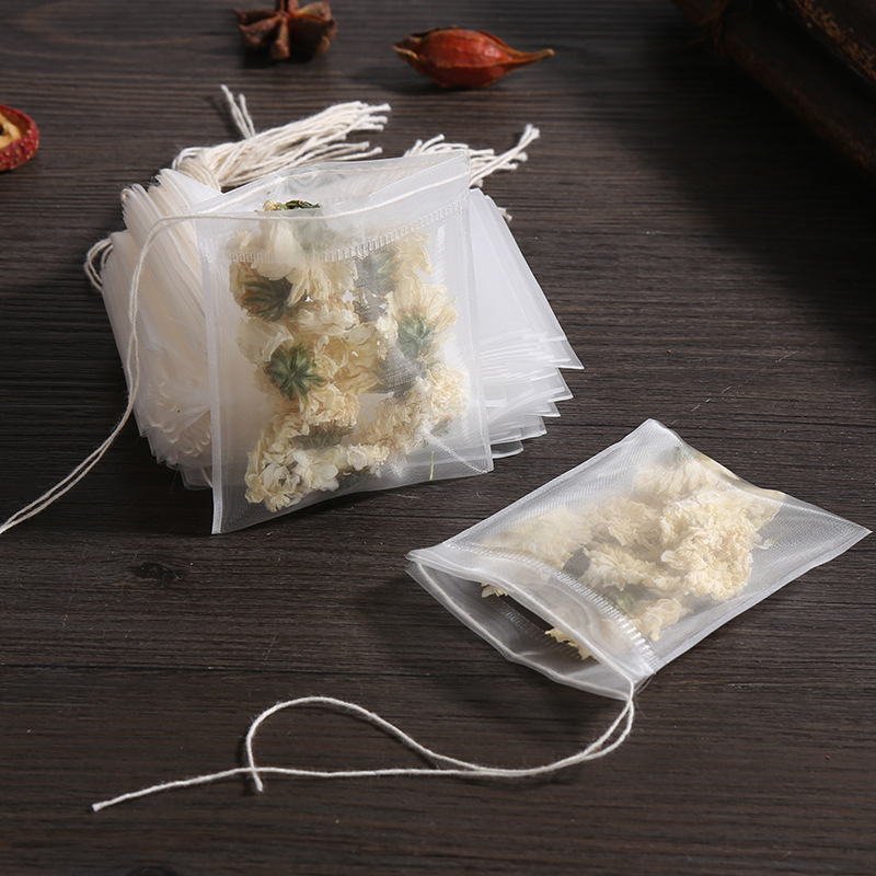 Nylon 6 * 7cm drawstring disposable tea bag mesh flower tea filter bag tea bag coffee bag powder bag