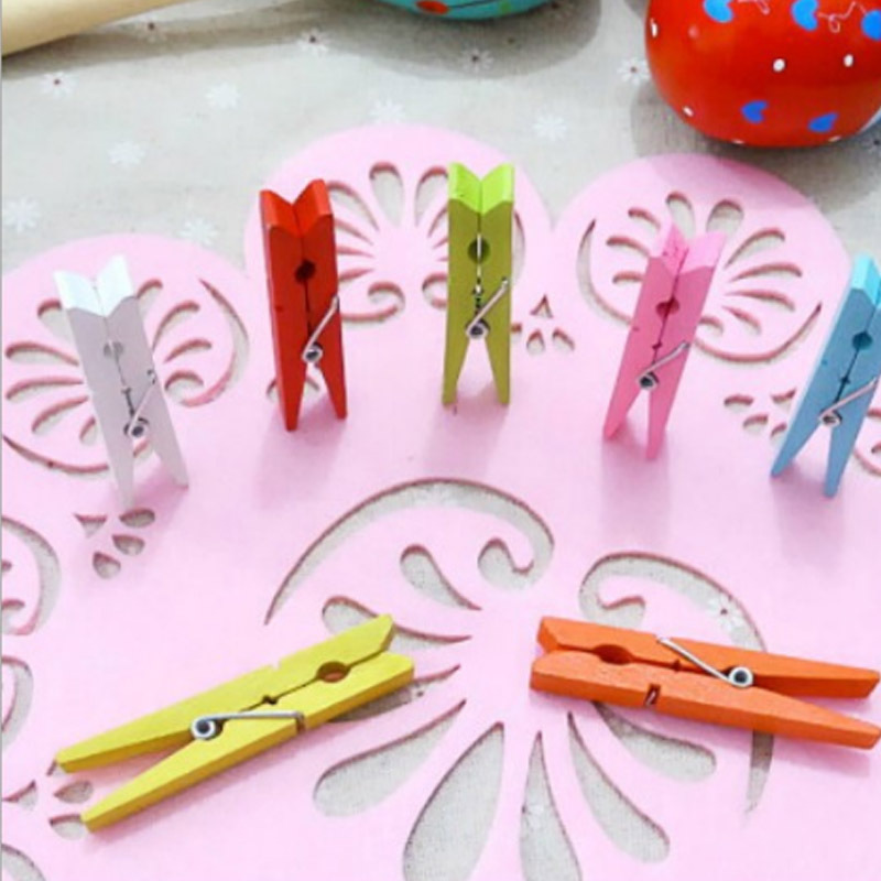 7.2 Birch Clip Wooden Cloak Clip Snack Clip Home Decorative Photo Clip Daily Color Cute Small Wooden Clip Menu Clip