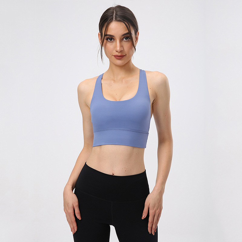 European and American Yoga Bra Naked Sanding Skin-Friendly lulu Sports Bra Yoga Sports Fitness Underwear Bra