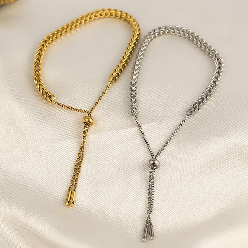 2022 new Korean version of Mori titanium steel woven pull bracelet women's adjustable non-fading bracelet chain wholesale