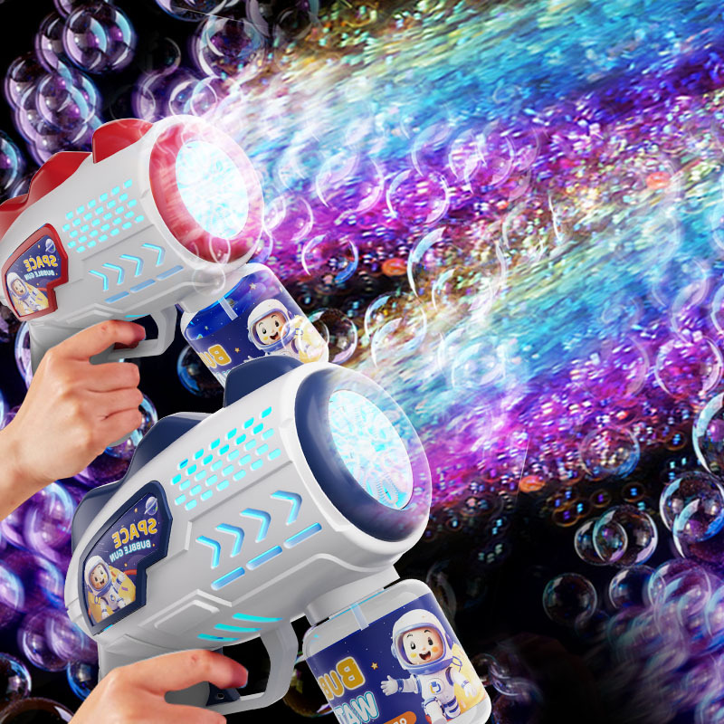 Bubble Machine space astronaut toy automatic Gatlin electric bubble blowing gun handheld children wholesale cross-border