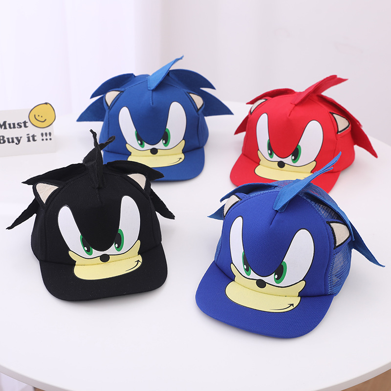 Sonic children's hat Spring and Autumn New Cartoon audio boy peaked cap hedgehog Sun Hat sun protection baseball cap