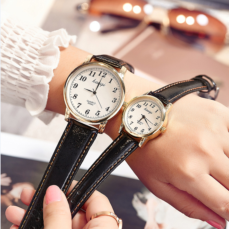 New style Korean style couple watch women's belt genuine goods electronic fashion Men's Watch student quartz watch