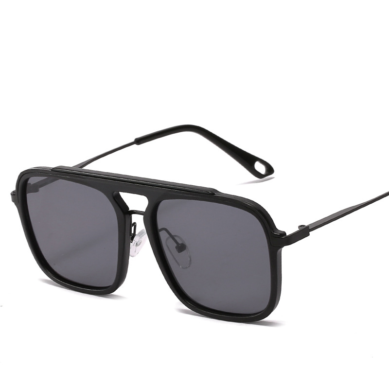 3184 metal generous frame sunglasses sunglasses men and women Amazon wholesale UV protection double beam sunshade Brown European
