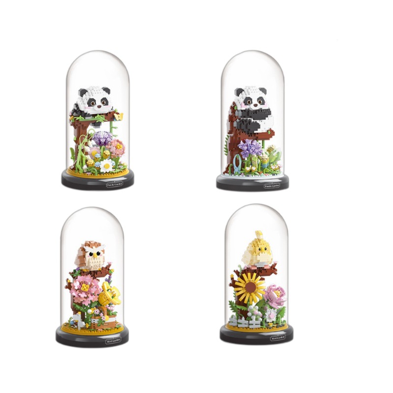 Yugao Creative Garden series panda Owl small particle puzzle assembling building blocks toy model decoration gift
