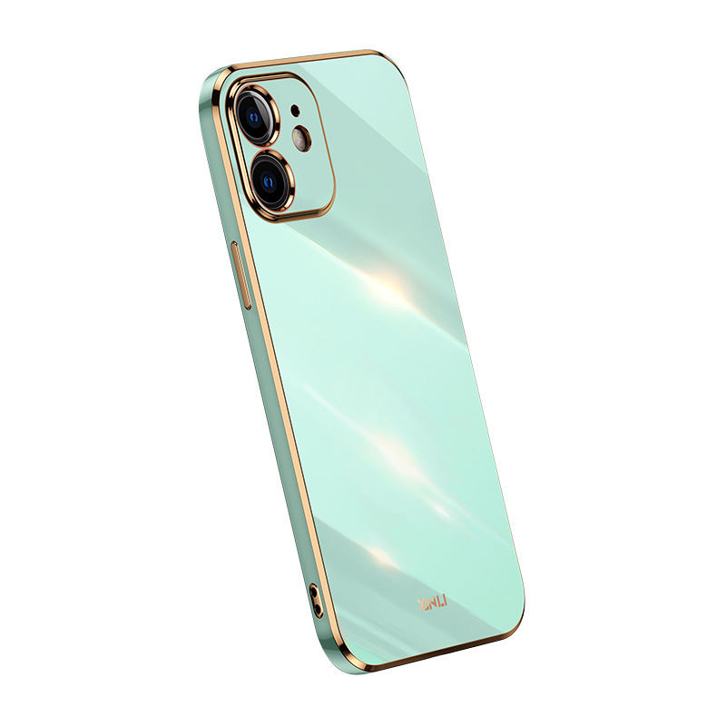 Suitable for Apple 16 mobile phone case new iphone15 straight edge 12 plating 13 all-inclusive 14 soft xr anti-drop 8 ring 7