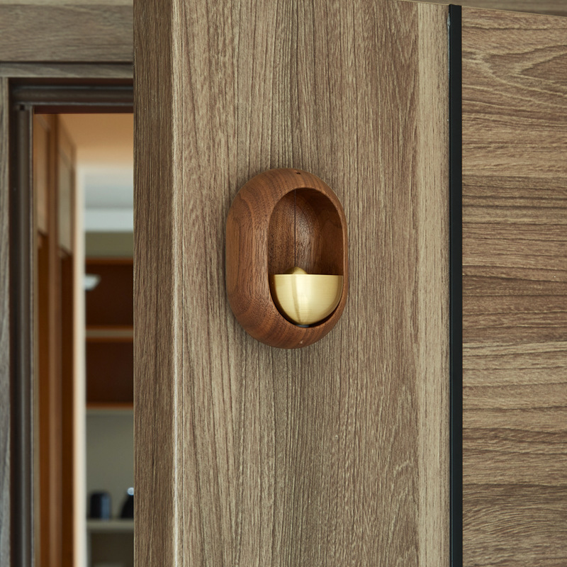 Bell Baby Hanging Dopamine Doorbell Light Luxury Solid Wood Brass Creative Refrigerator Housewarming Wooden Door Home Entry Wind Bell