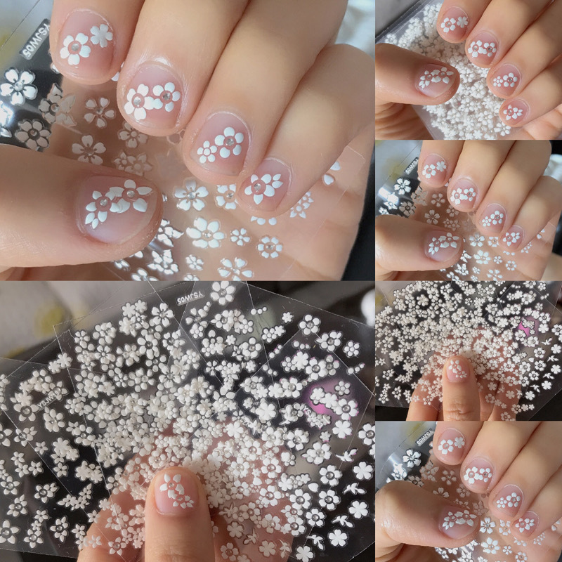 30 pieces of nail stickers with different patterns children and adults small fresh nude decorative stickers 3D 3D girl nail stickers