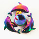 Q34-colorful dolphin