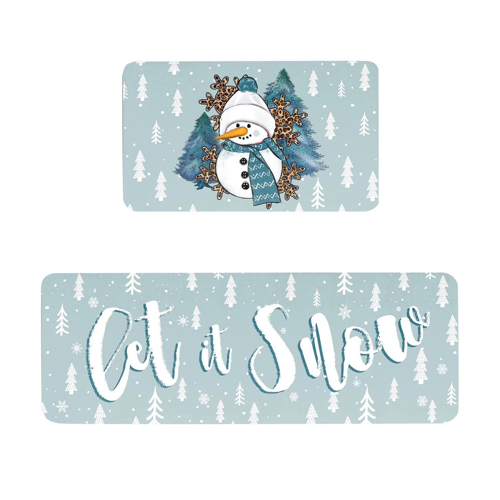 Ziemassvētku ziemas tematikas paklājs neslīdošs netīrumus atgrūdošs durvju ieejas paklājs absorbējošs vannas istabas ieejas paklājs_voghion.com