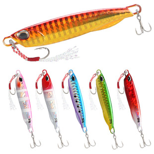Japanese style DUO iron plate laser feather blood groove Hook double hook lure metal remote cast iron plate sequined fake fishing lure