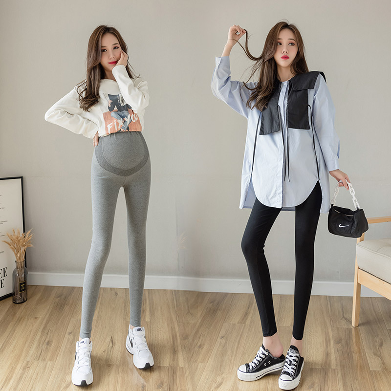 Pregnant women's leggings spring and autumn high waist belly support adjustable pregnant women's pants slim fit slimming fashionable spring pregnant women's pants