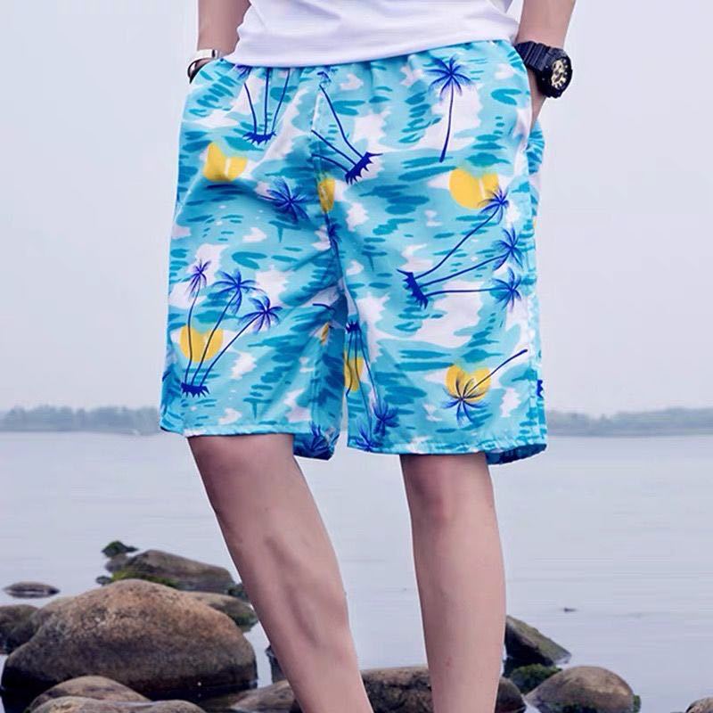 Summer Beach Pants Men's Shorts Men's Five-point Pants Sports Casual Large Pants Mid-length Pants Loose Quick-drying Large Size Swimming Trunks