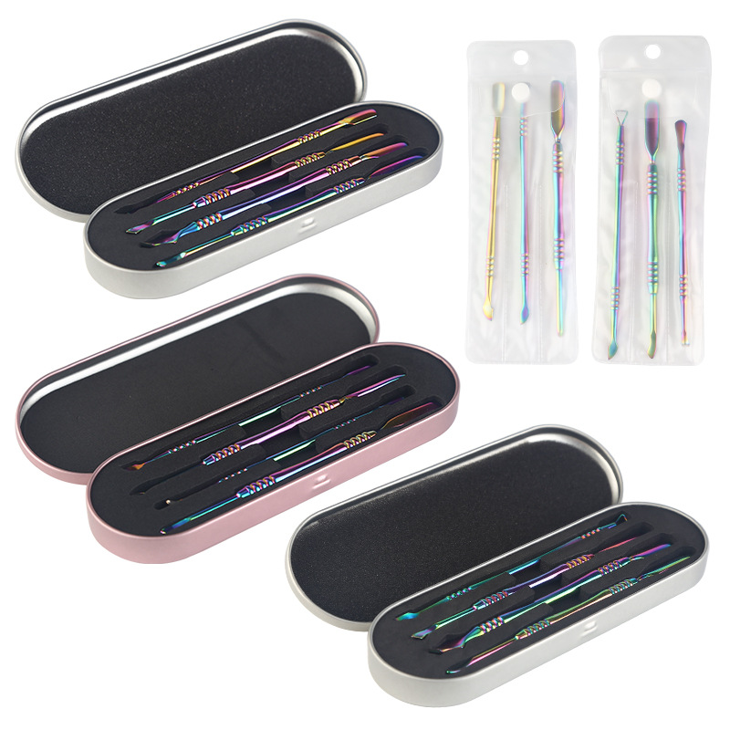 New magic color nail art steel push dead skin push unarmor planing nail push double-head dual-purpose nail art tool set cross-border