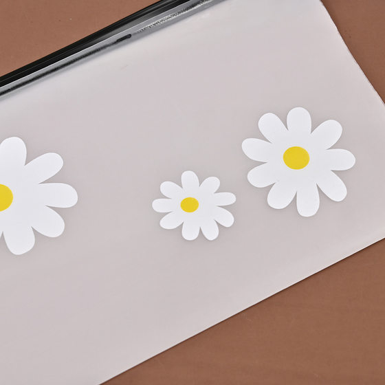 Daisy zipper bag hair ring bag Korean small fresh zipper bag translucent finger frosted storage bag spot wholesale