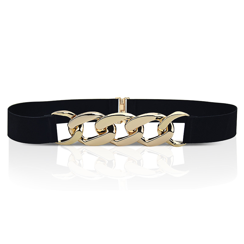Amazon European and American slim elastic elastic belt decorative skirt suit simple fashion chain Women's belt