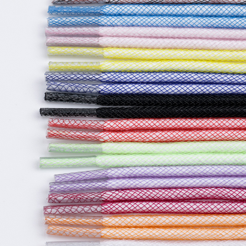 Candy color mesh shoelaces new round multicolor color sports shoes Crystal shoelaces