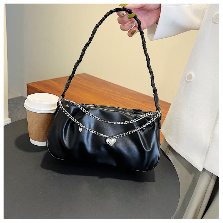 Niche Design Bag Women's Pleated Cloud Square Handbag Simple All-match Small Fresh Style Zipper Chain Underarm Bag_voghion.com