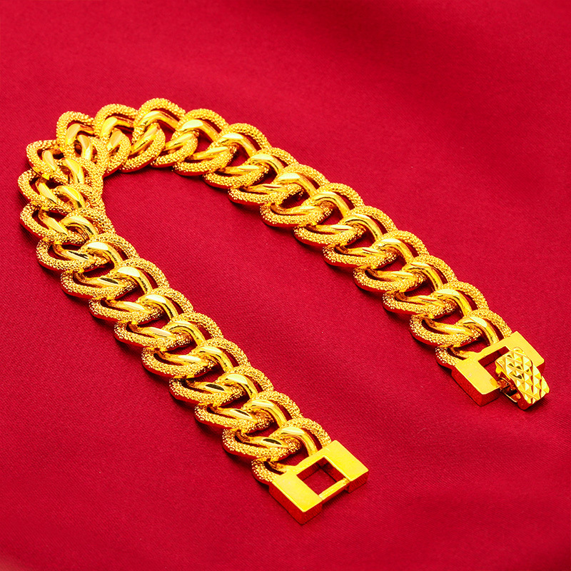 Gioielli unisex Bracciale alla moda in oro Bracciale a tesa larga Bracciale grande a torsione Bracciale in oro_voghion.com
