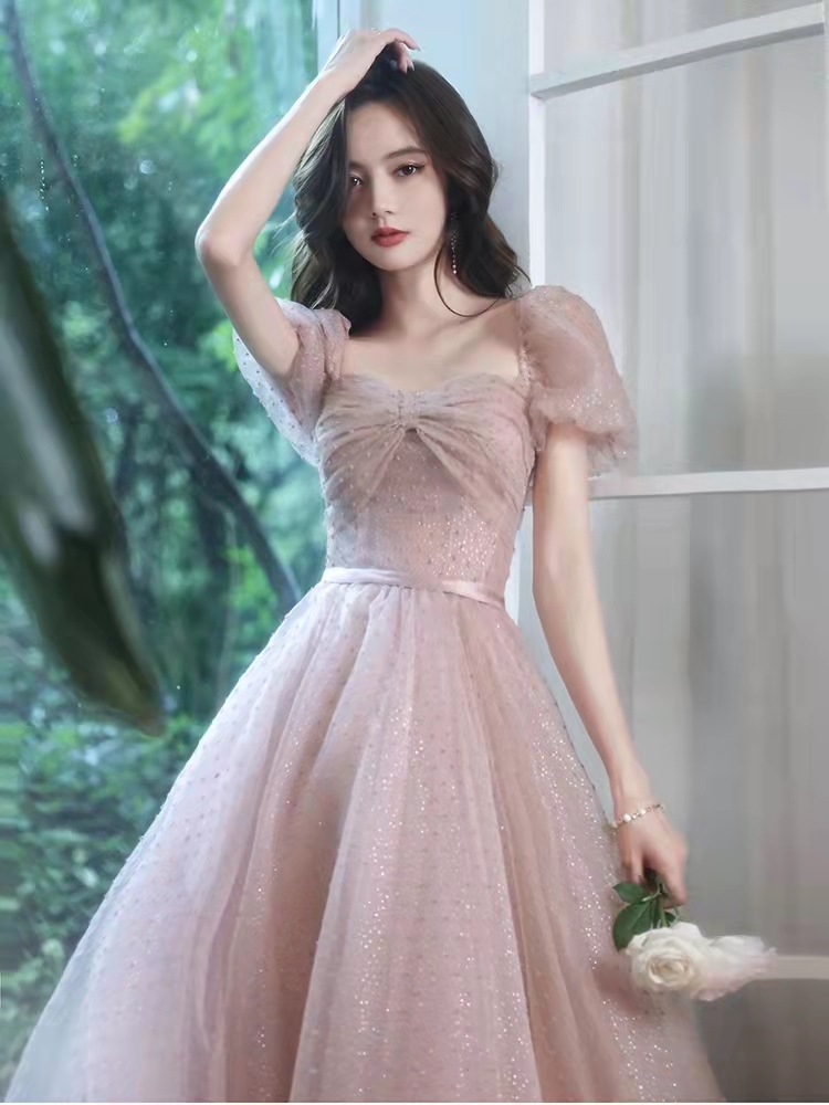 Evening Dress Women's Banquet 2024 New Ambience Niche Texture Pink Fairy Host Dress Banquet Evening Dress
