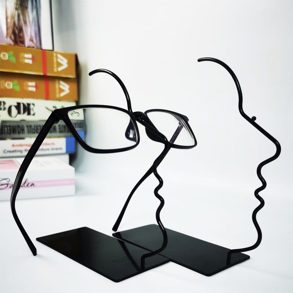 Modern Simple Three-Dimensional Desktop Iron Crafts Ornaments Glasses Frame Metal Crafts Window Soft Decoration Ornaments