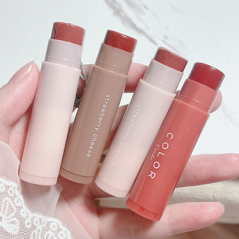 Three-piece colored Moisturizing Lip Balm Lipstick student party moisturizing moisturizing fade lip lines Anti-cracking 3 bags