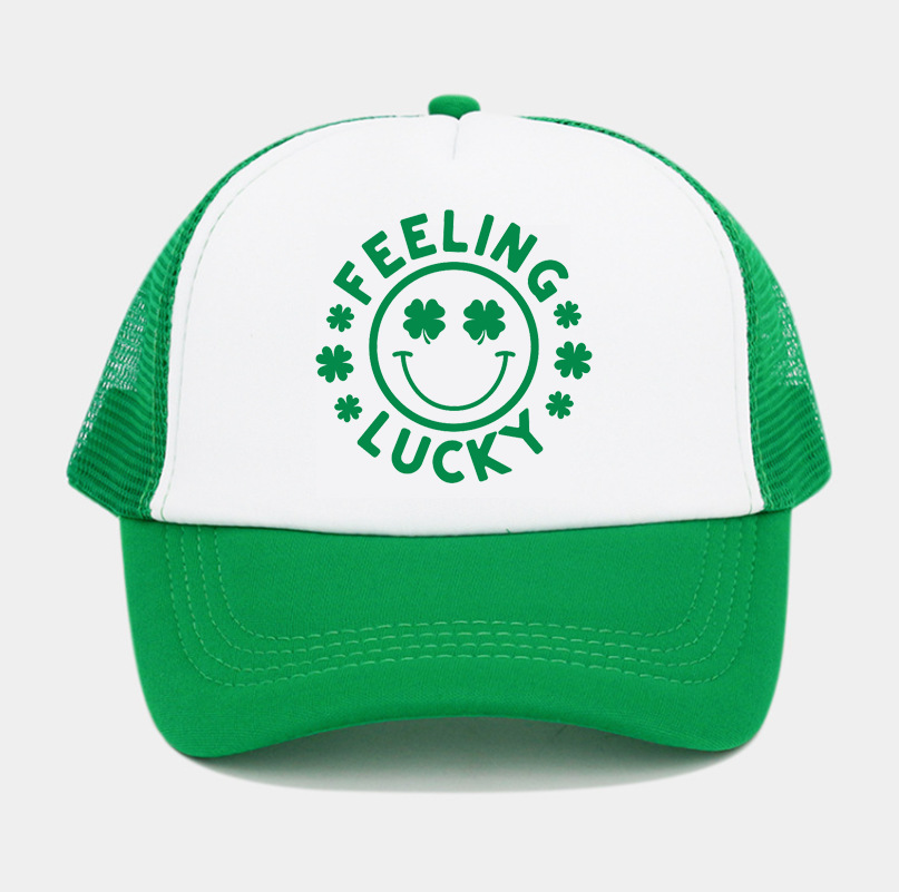 Cross-border Amazon hot sale Irish Festival lucky grass baseball cap Summer men and women couple Sun net hat peaked cap