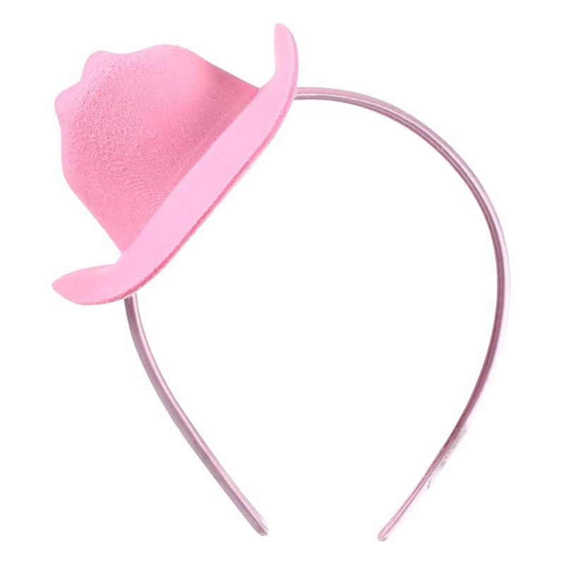 Pink Hat with Light Headband Cowboy Hat Mini Pink Headwear Holiday Headband Hat Pink Headband Hat