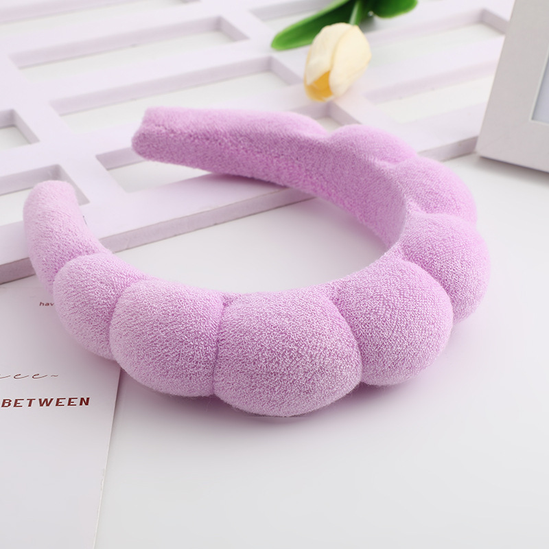 Cross-border spa headband face washing wrist strap waterproof twist headband wide edge Maillard high Skull top headband High sense