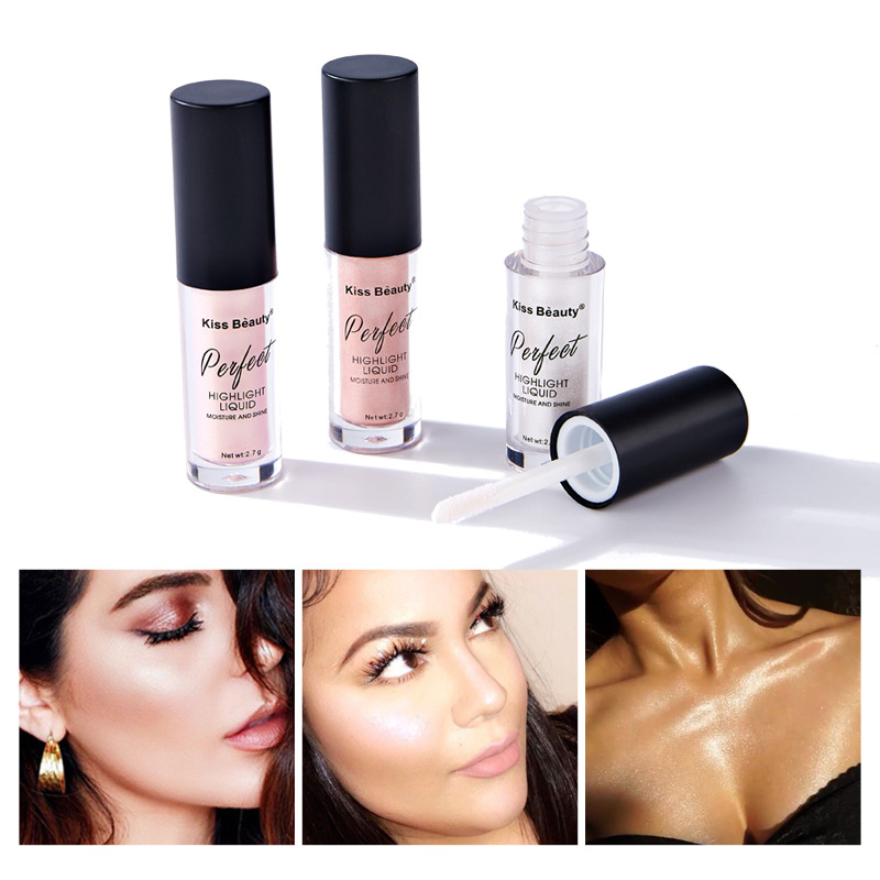 KISS BEAUTY high-gloss lying silkworm brightening liquid foundation concealer brightening face lasting highlight 3.5G