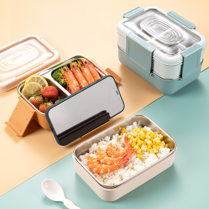 Lunch box multi-layer stainless steel insulation lunch box double-layer student office worker Korean high-value large capacity lunch box