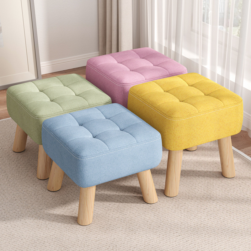 Small Stool Household Living Room Stool Small Bench Low Stool Coffee Table Stool Sofa Stool Foot Pad Door Shoe Changing Stool