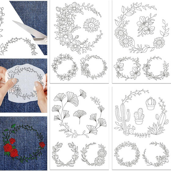 Cross-border hot bohemian pattern water-soluble embroidery stabilizer creative DIY handmade embroidery stabilizer