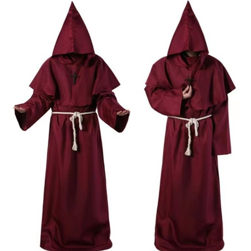 Halloween cosplay ancient costume medieval monk costume Monk Robe wizard costume priest costume COS costume stage costume