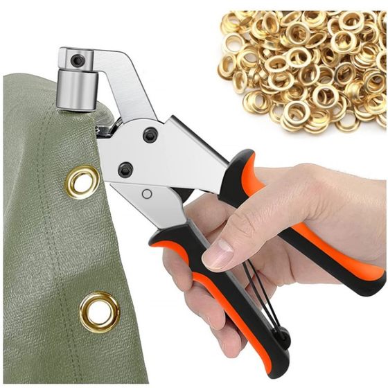 300 sets of golden air eye with mounting pliers set boxed advertising inkjet cloth buckle display rack buttonhole poster photo