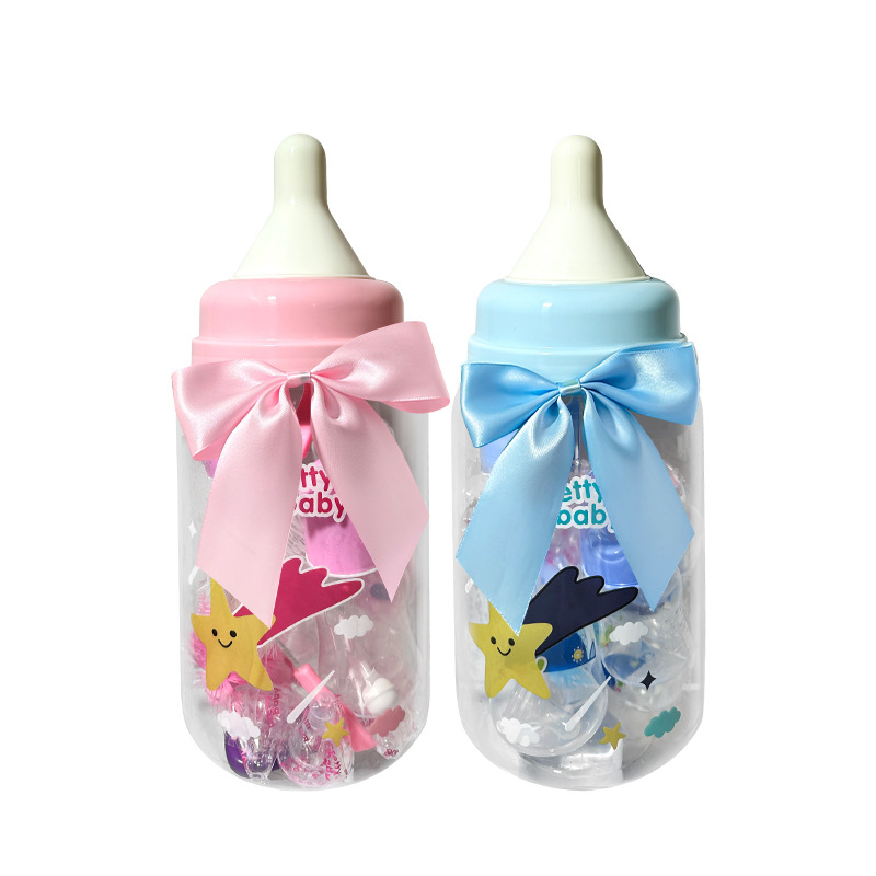 Baby Simple Portable Bottle Brush suit Creative Bottle Bucket Size Bow New Baby Mom Gift Box Combination Bucket