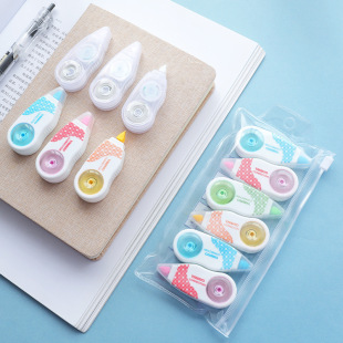 Beiwei Correction Tape 6 Pack Transparent Blank Correction Tape Cartoon Mini Correction Tape Student Office and Learning Supplies