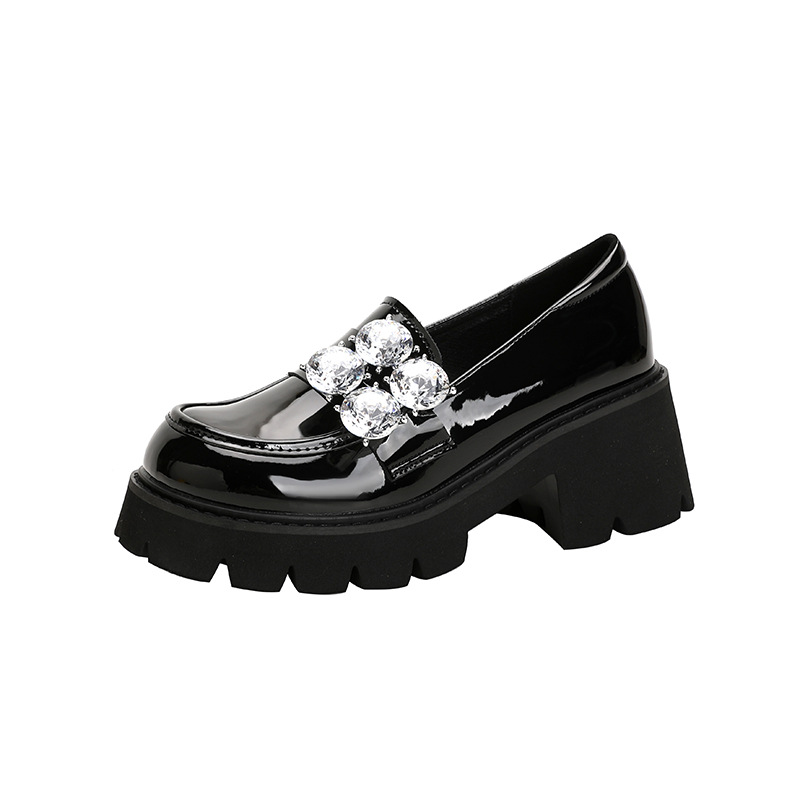 Zhao Lusi same style 2024 spring new sweet women's shoes mid heel loafers slip-on shoes plus size women's shoes 41-43
