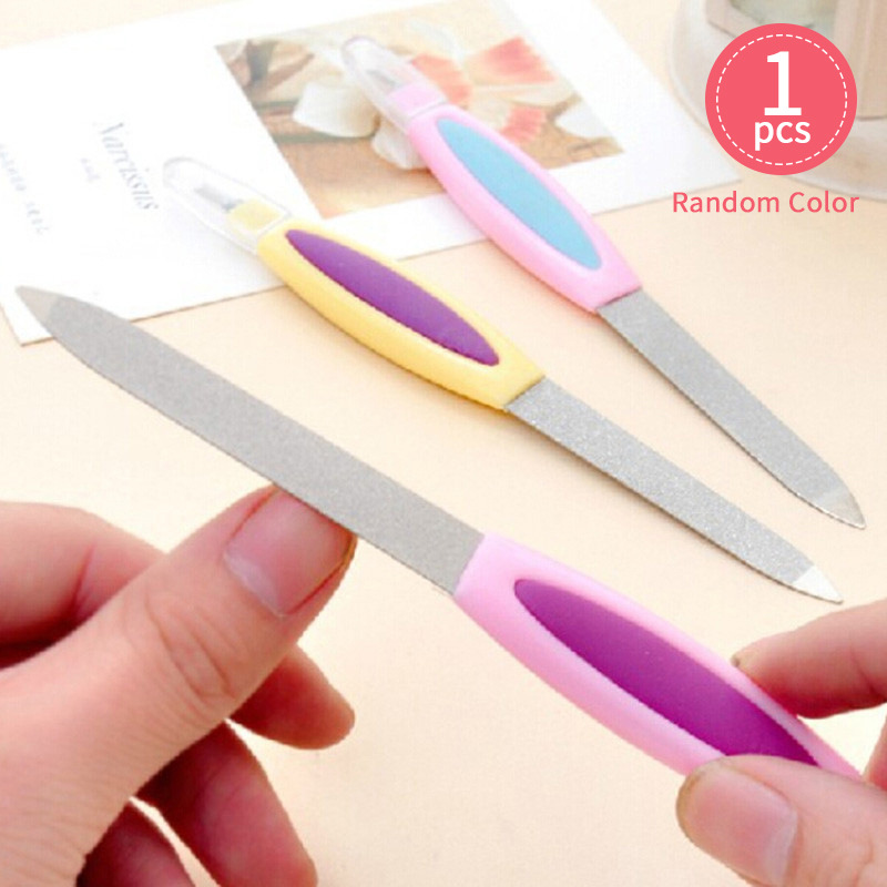 Manicure dual-purpose file two-in-one double-headed nail file with dead skin removal fork shovel wholesale
