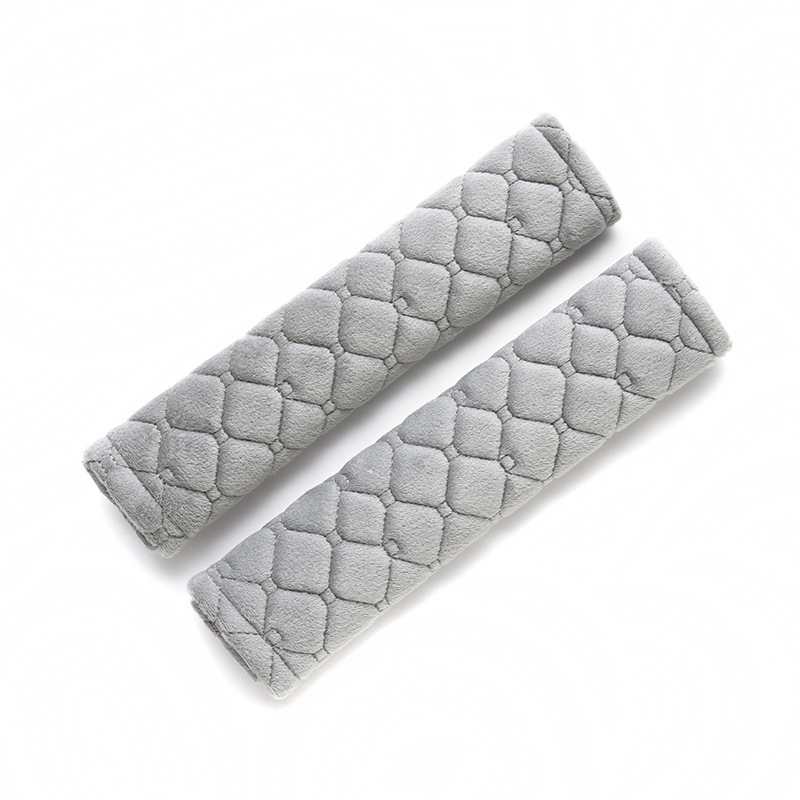 Car supplies car Plaid safety belt shoulder pad Crystal plush car shoulder pad embroidered shoulder pad cross-border supply