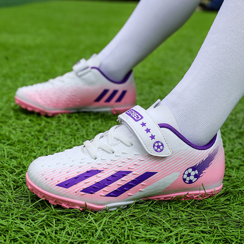 Cross-border children's football shoes boys and girls low-top leather surface broken nail sneakers artificial grass competition training sneaker