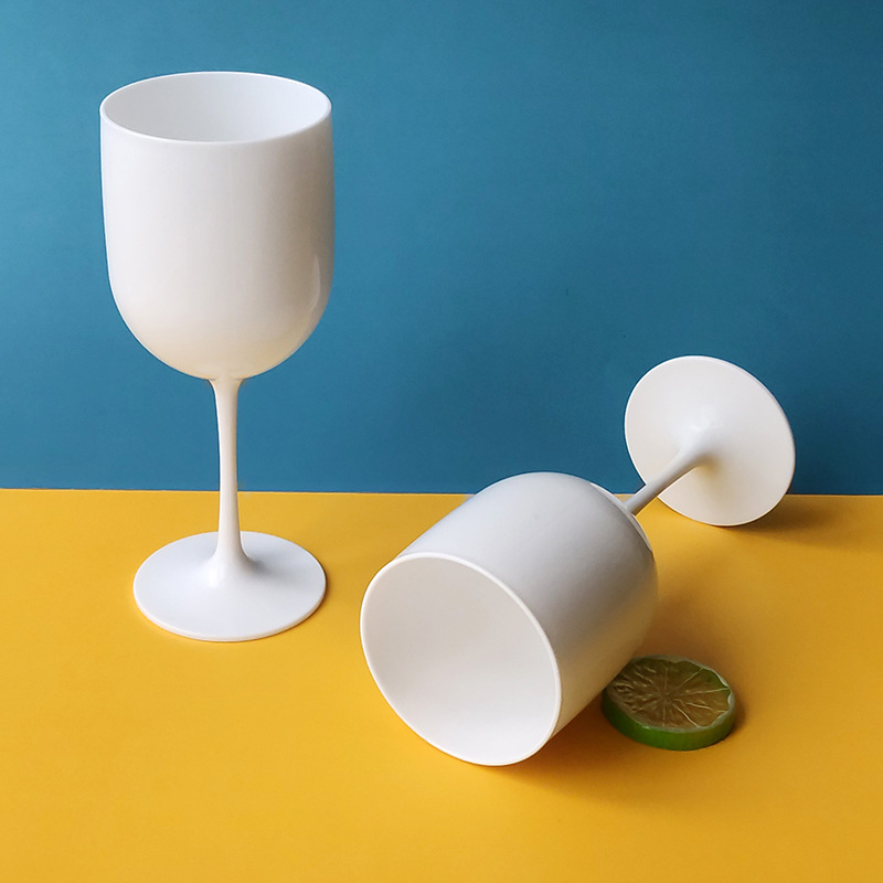 Factory wholesale thickened plastic red wine glass White goblet bar party champagne glass 16oz disposable cup