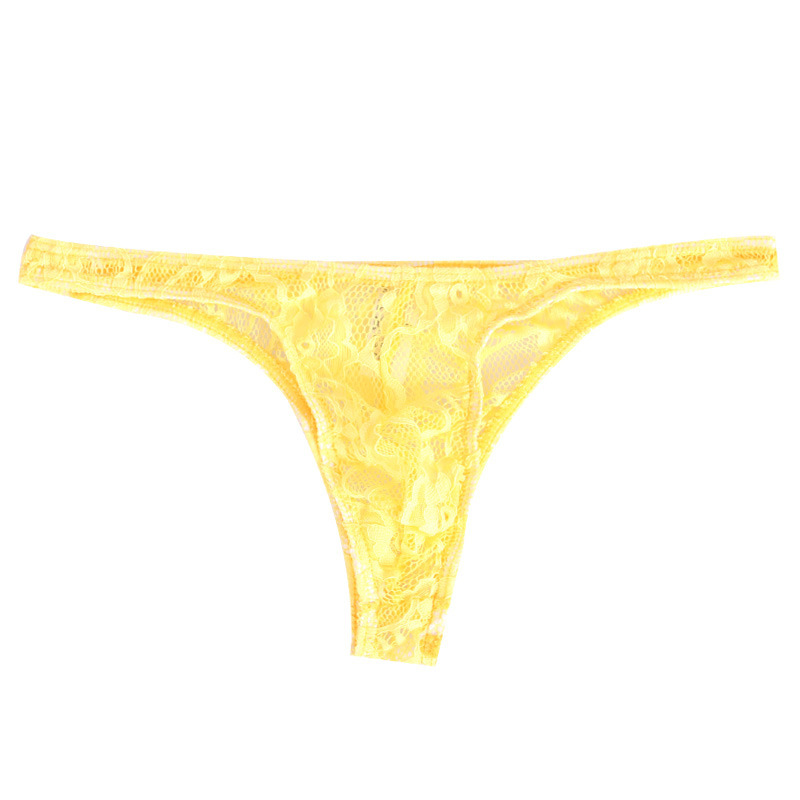 Factory wholesale men's transparent underwear fashion lace breathable thong provide one-piece delivery