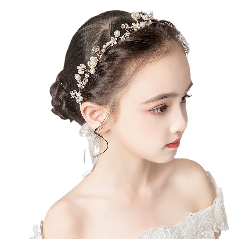 Children's Headwear Headdress Flower Wreath Set Girls' Hair Accessories Princess Headband Girls' Hair Band Flower Girl Performance Accessories