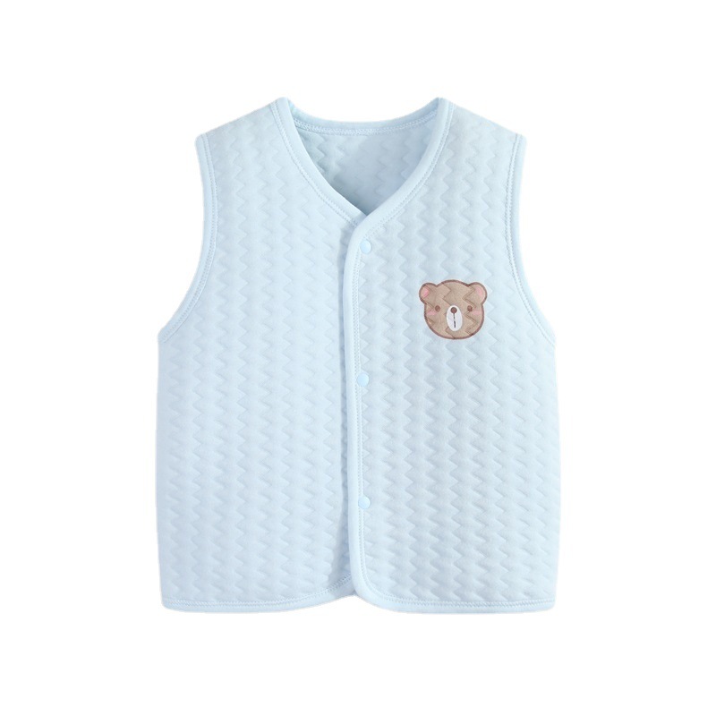 Children's Cotton Vest Autumn and Winter Baby Thickened Girls Vest 2024 New Boys' Cardigan Baby Warm Vest