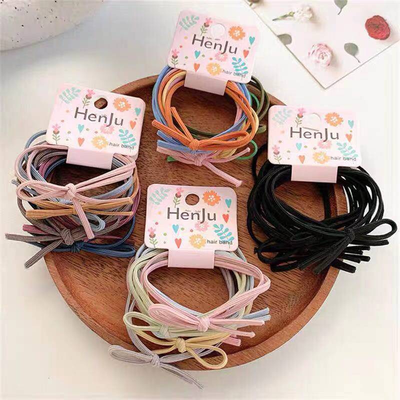 ins Style Hair Rope Girls' Hair Loop Hair Rope Basic Korean Style Cute Internet Celebrity Simple Elegant Rubber Band Hair Accessories